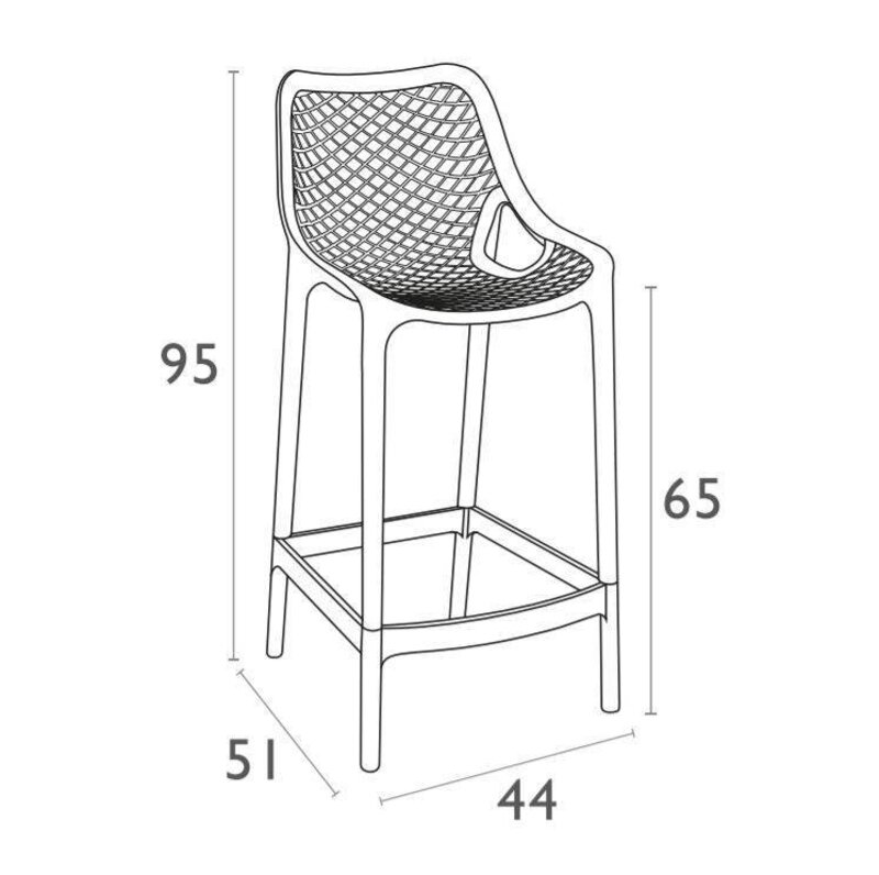 Baratti Baratti Hava Barkruk 65 cm Zwart
