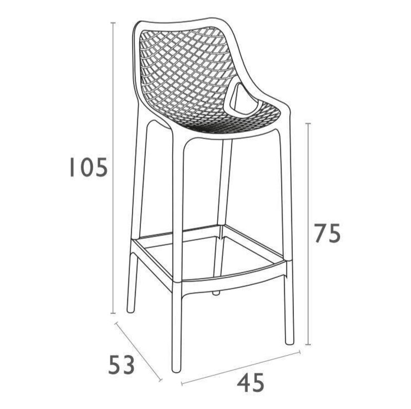 Baratti Baratti Hava Barkruk 75 cm Wit