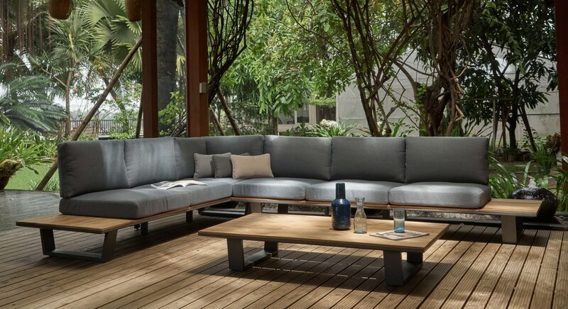 The Outsider The Outsider Hoekbank Loungeset Jennifer Acaciahout & Aluminium