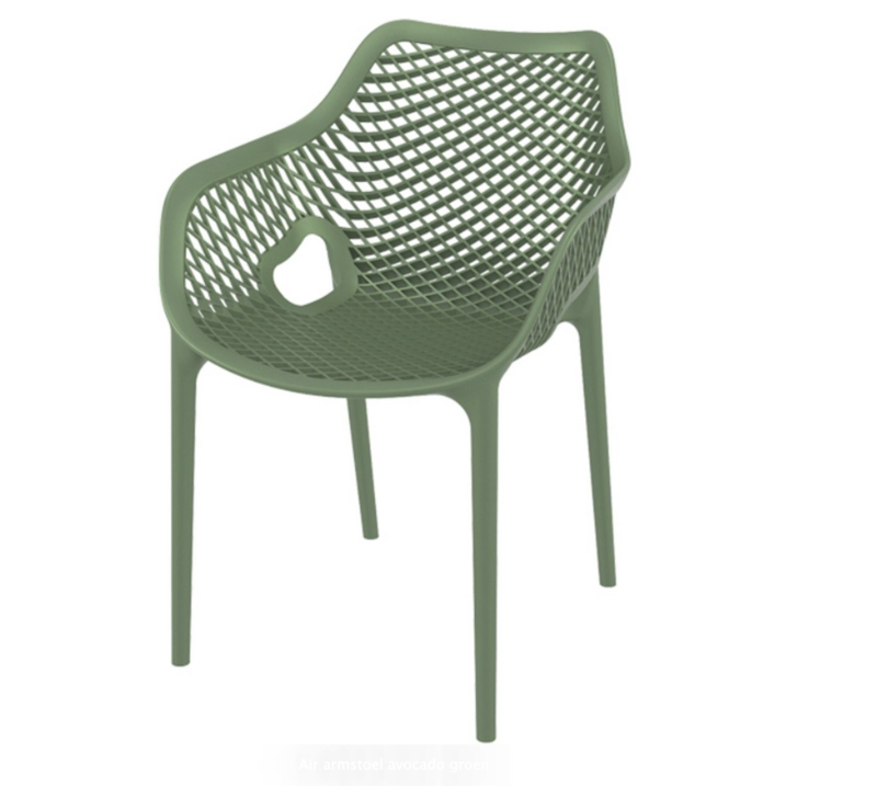 Baratti Baratti Carva Stapelbare Tuinstoel met Armleuning Olijfgroen