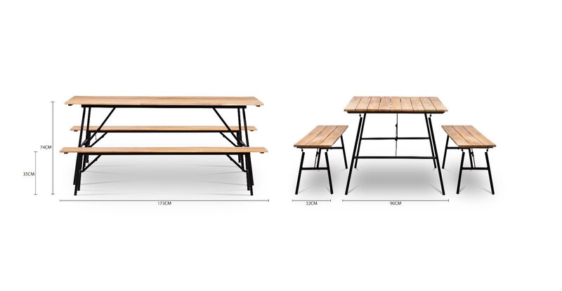 The Outsider The Outsider Joanne Picknicktafel 180cm Acacia Inklapbaar