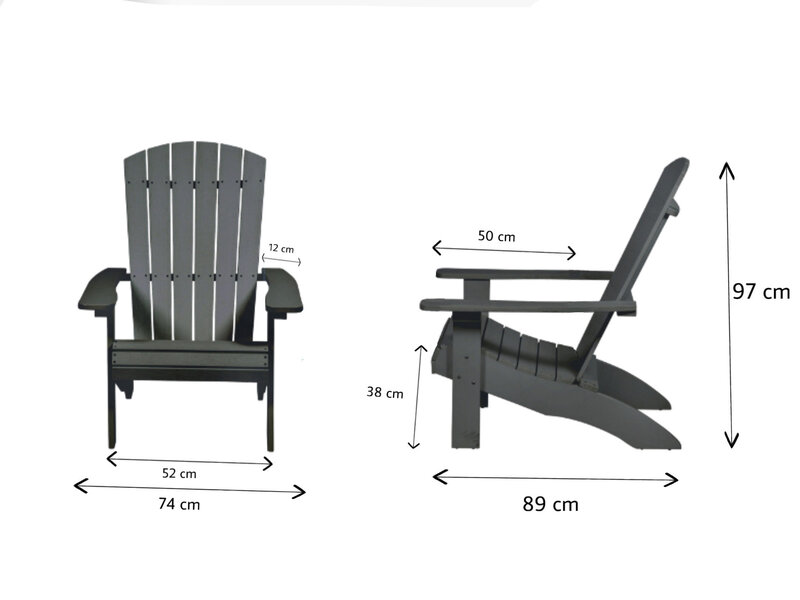 The Outsider The Outsider Milan Loungestoel Adirondack Polywood Grijs