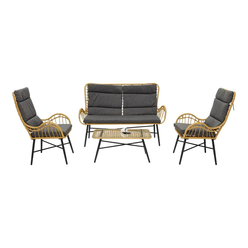 The Outsider The Outsider Milou Stoel-Bank Loungeset Wicker Grijs