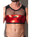 Destructive Crop Tank Red With Black Mesh
