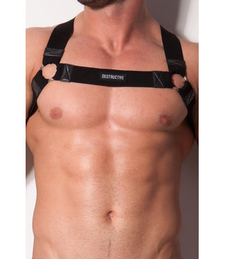 Destructive Harness Black RubberWith Metal Ring