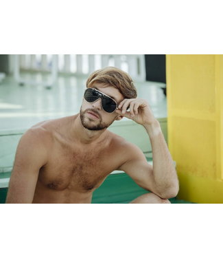 Factory 4 Men Oversized zonnebril met groene kleurlens