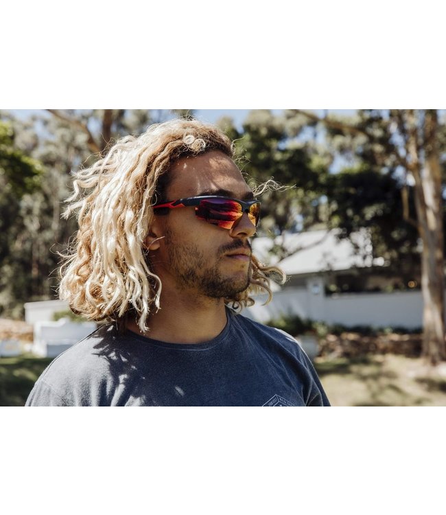 Factory 4 Men Sportbril met rode spiegelglazen