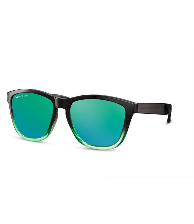 Factory 4 Men Trendy zonnebril met groene spiegelglazen