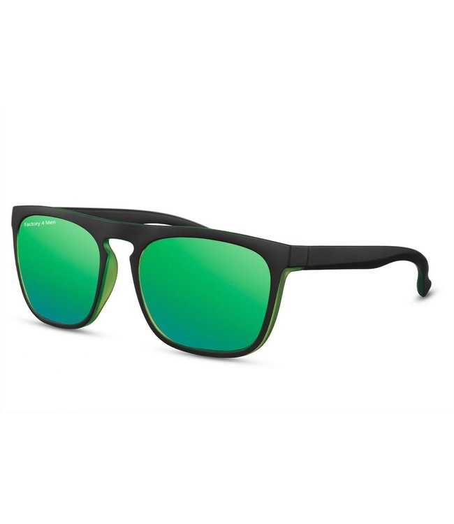 Factory 4 Men Modieuze zonnebril met groene spiegelglazen