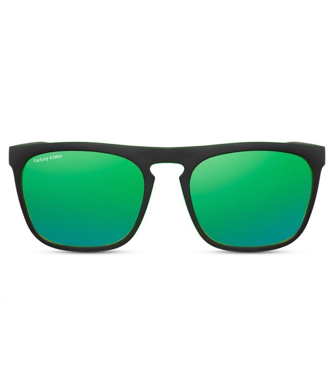Factory 4 Men Modieuze zonnebril met groene spiegelglazen