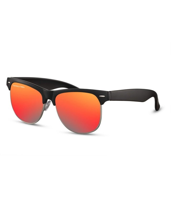 Factory 4 Men Stoere zonnebril met rode spiegelglazen