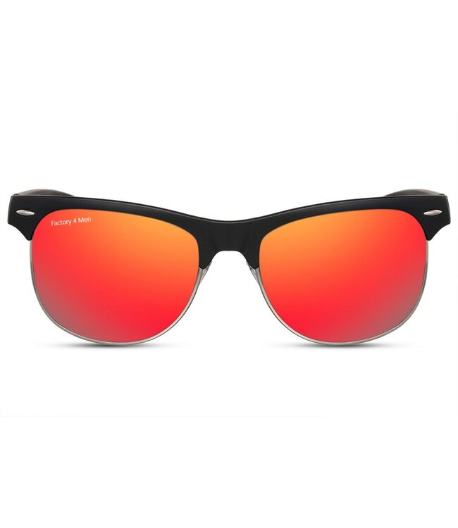 Factory 4 Men Stoere zonnebril met rode spiegelglazen