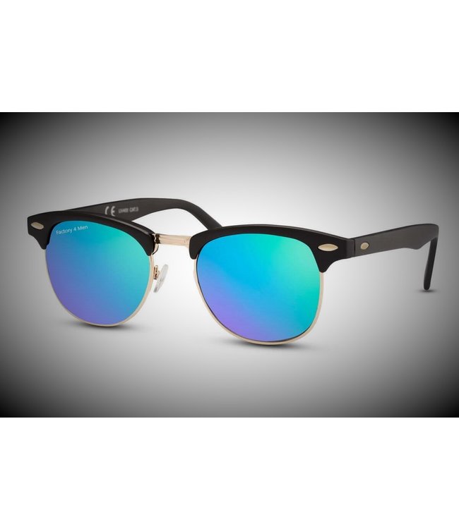 Factory 4 Men Leuke zonnebril met blauw/groene spiegelglazen