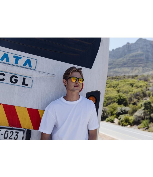 Factory 4 Men Zonnebril met oranje montuur en oranje spiegelglazen