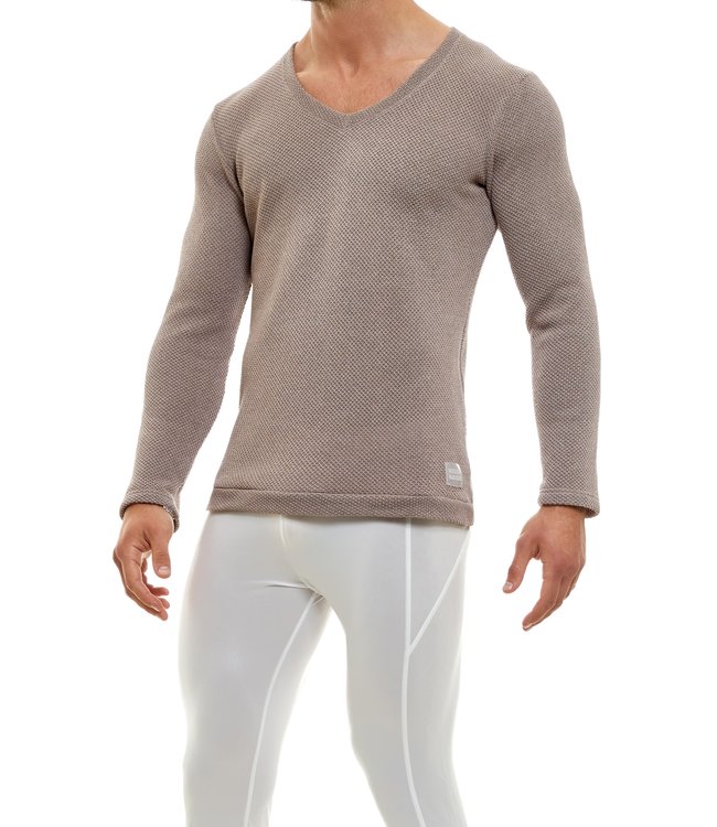 Modus Vivendi The Unexpected V Neck Longsleeves Camel