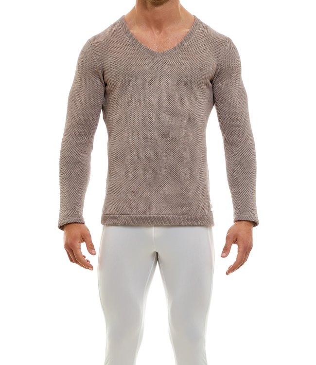 Modus Vivendi The Unexpected V Neck Longsleeves Camel