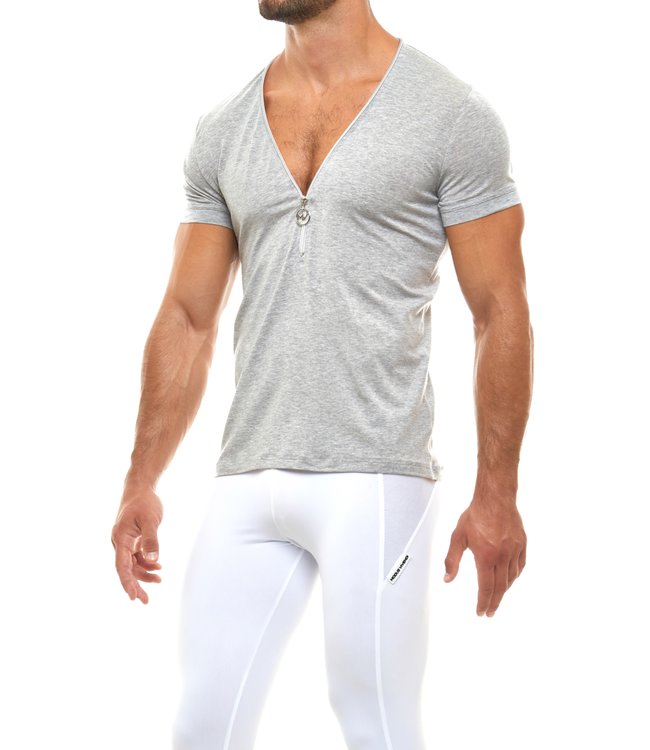 Modus Vivendi Zipper T-shirt Grey