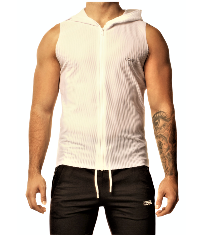Alexander Cobb Hoodie Sleeveless Mesh White