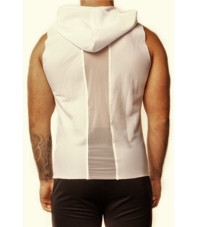 Alexander Cobb Hoodie Sleeveless Mesh White