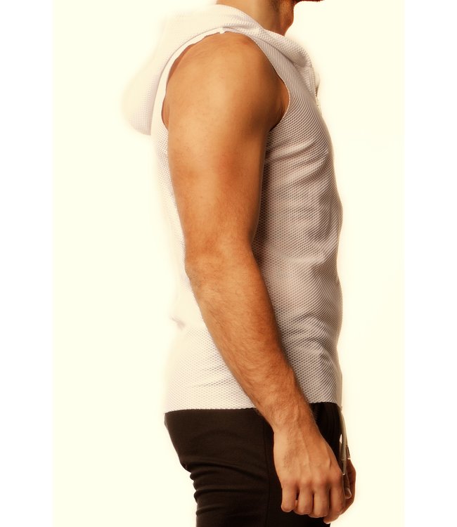 Alexander Cobb Hoodie Sleeveless Mesh White
