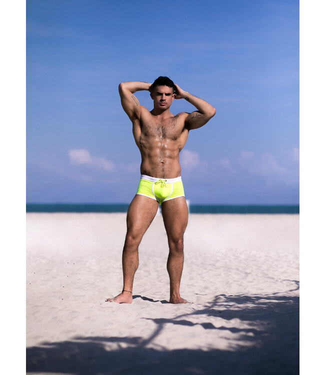 Tof Paris Neon Swim Trunks Yellow