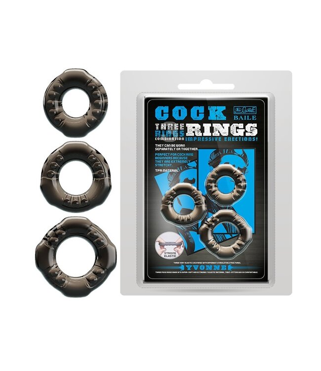 Yvonne - Cockring Set - Zwart