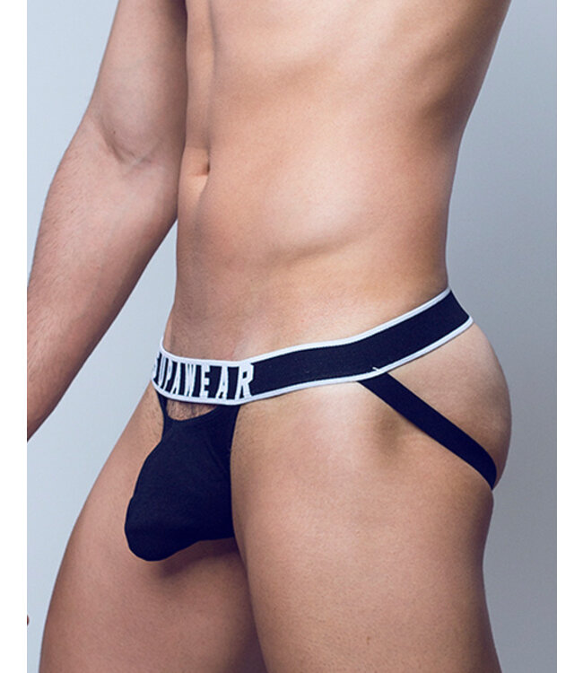 Supawear Ribbed Slashed Jockstrap Black