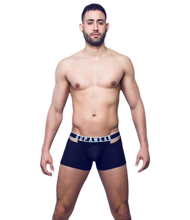 Supawear Ribbed Slashed Trunk Black