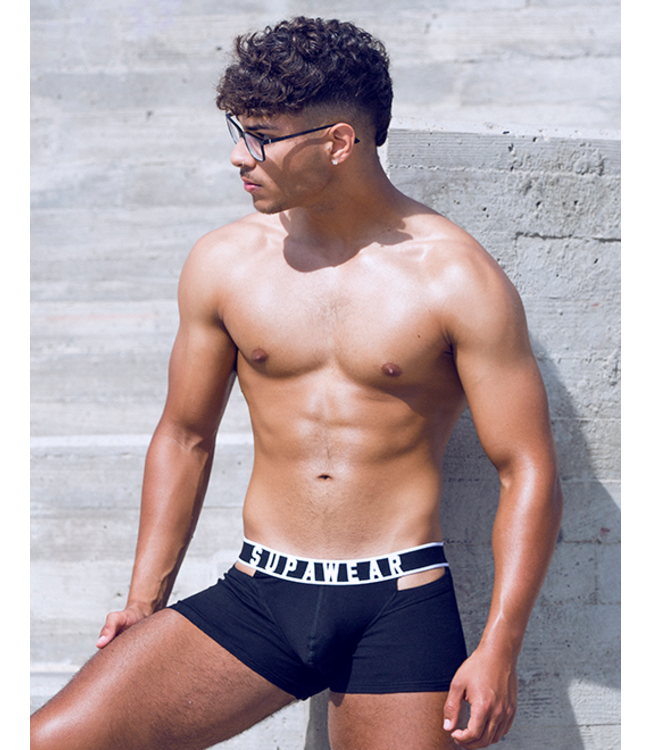 Supawear Ribbed Slashed Trunk Black