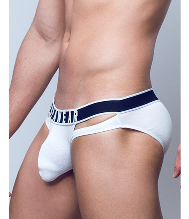 Supawear Ribbed Slashed Brief White