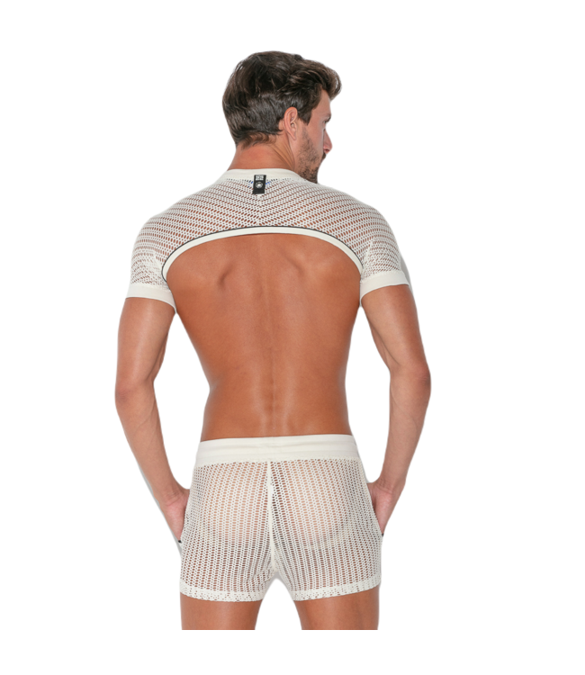 CODE 22 Crochet Sleeve Top Off White