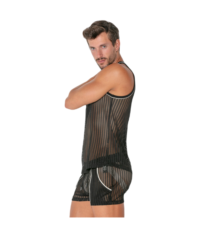 CODE 22 Crochet Tank Top Black