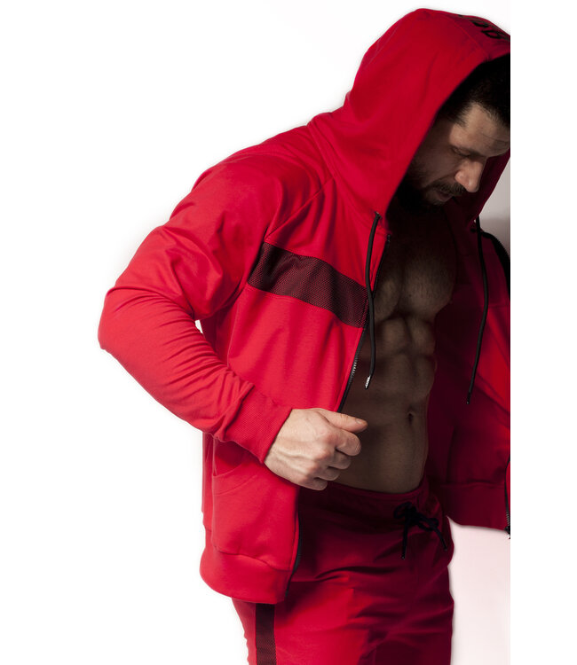 Alexander Cobb Hoodie with zipper Red