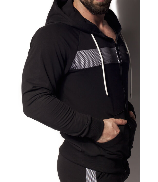 Alexander Cobb Hoodie with zipper Black