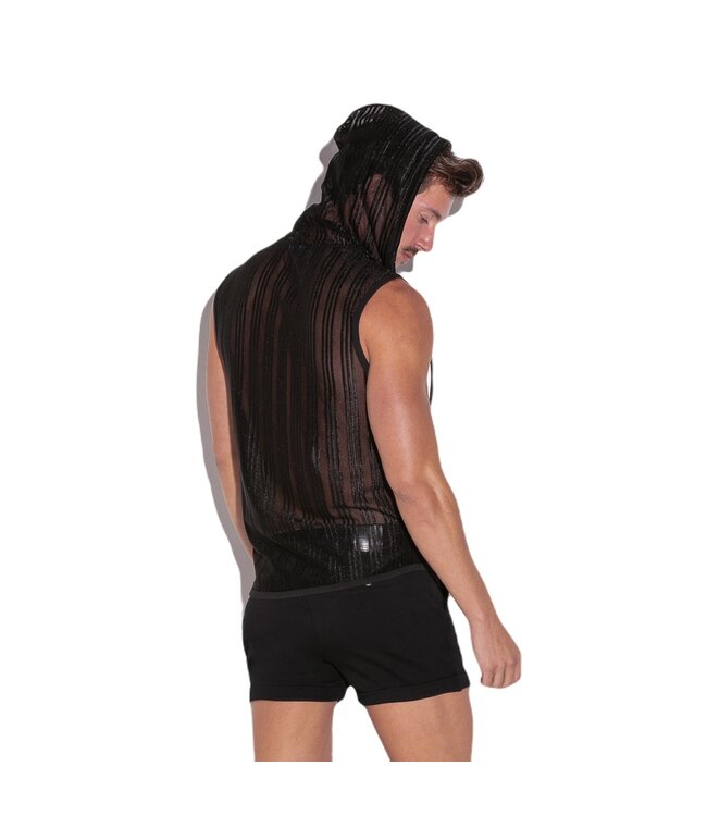 CODE 22 Sheer Stripe Sleevess Hoody