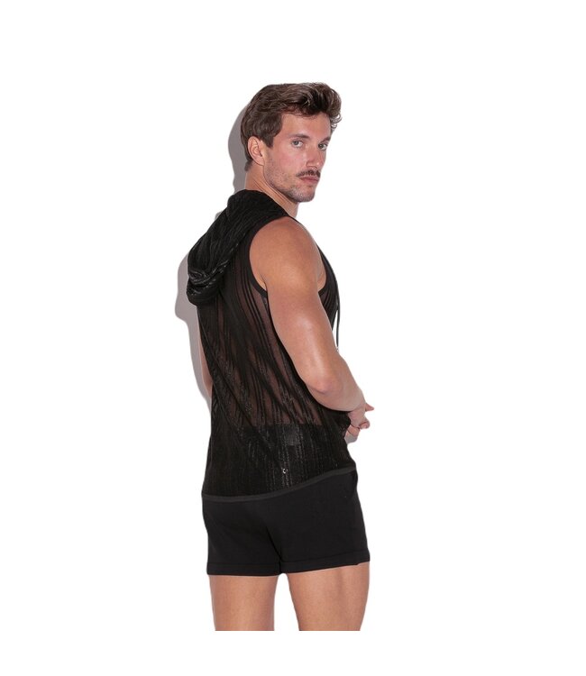 CODE 22 Sheer Stripe Sleevess Hoody