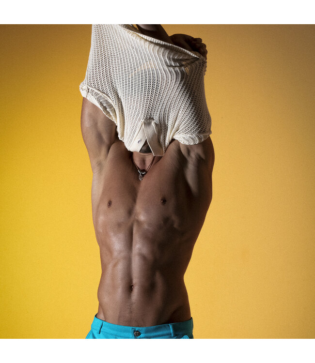 CODE 22 Knitted Stripe Polo Off-White