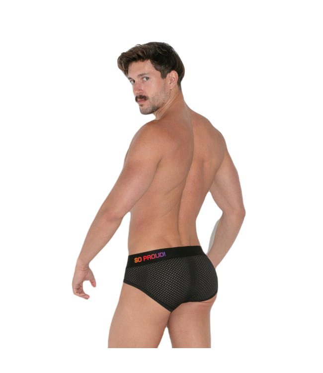 CODE 22 Pride Mesh Brief Black