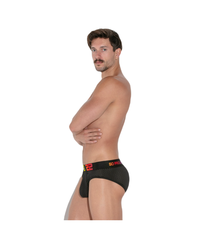 CODE 22 Pride Mesh Brief Black