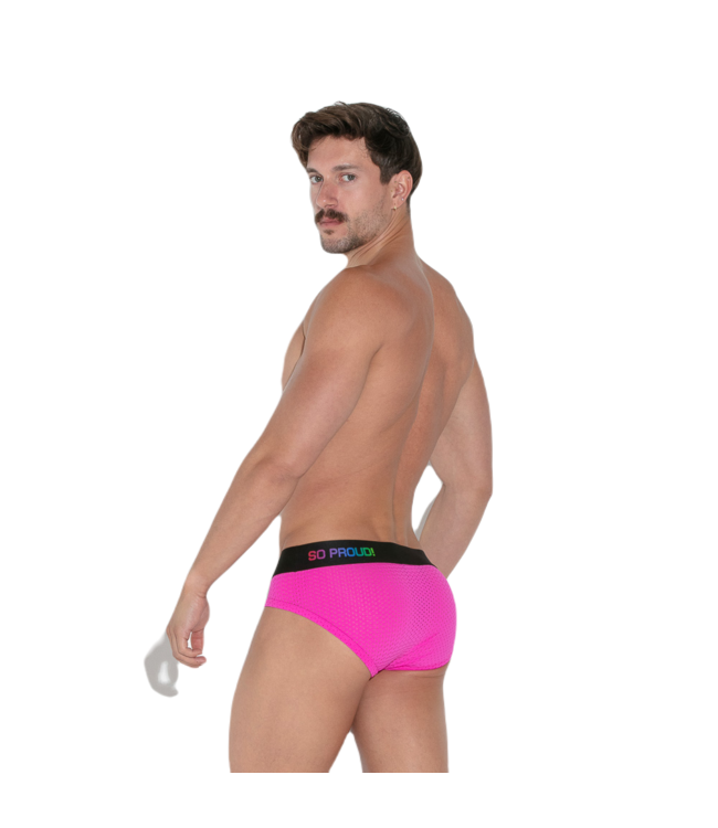 CODE 22 Pride Mesh Brief Fucsia