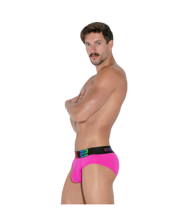 CODE 22 Pride Mesh Brief Fucsia