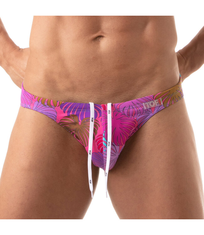 Tof Paris Floral Swim Bikini Brief Pink