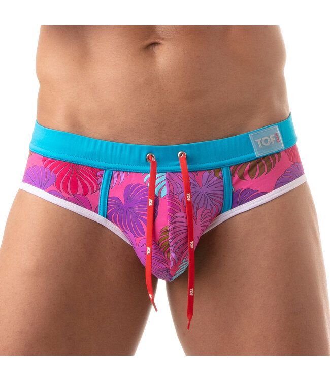 Tof Paris Floral Swim Brief Pink
