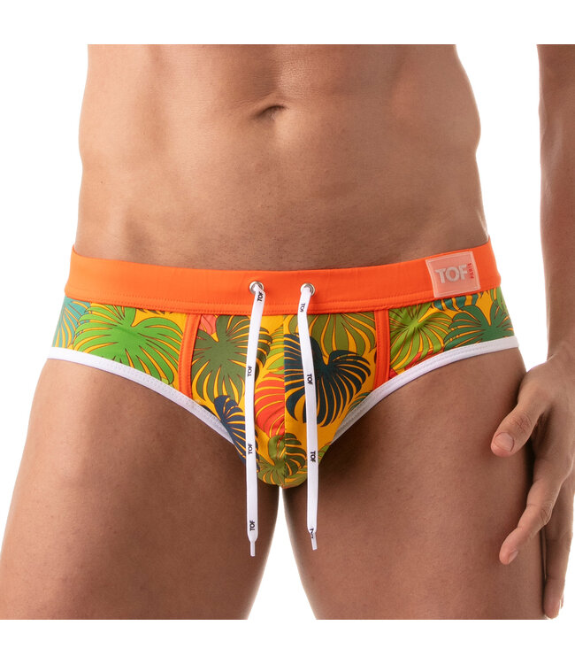 Tof Paris Floral Swim Brief Yellow