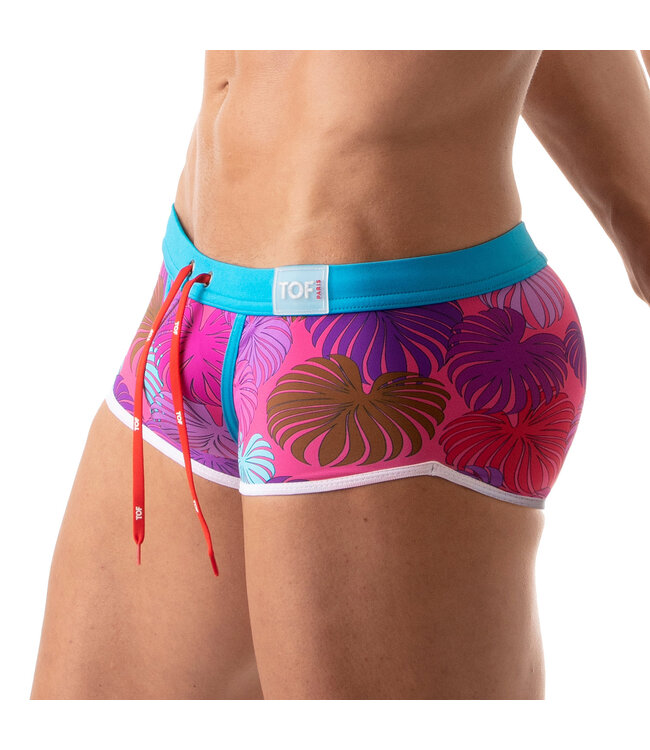 Tof Paris Floral Swim Trunk Pink