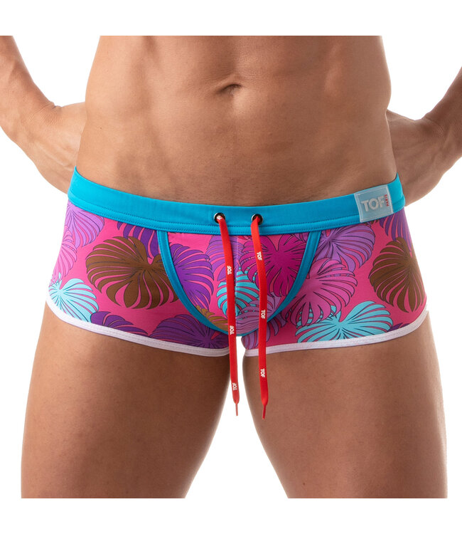 Tof Paris Floral Swim Trunk Pink
