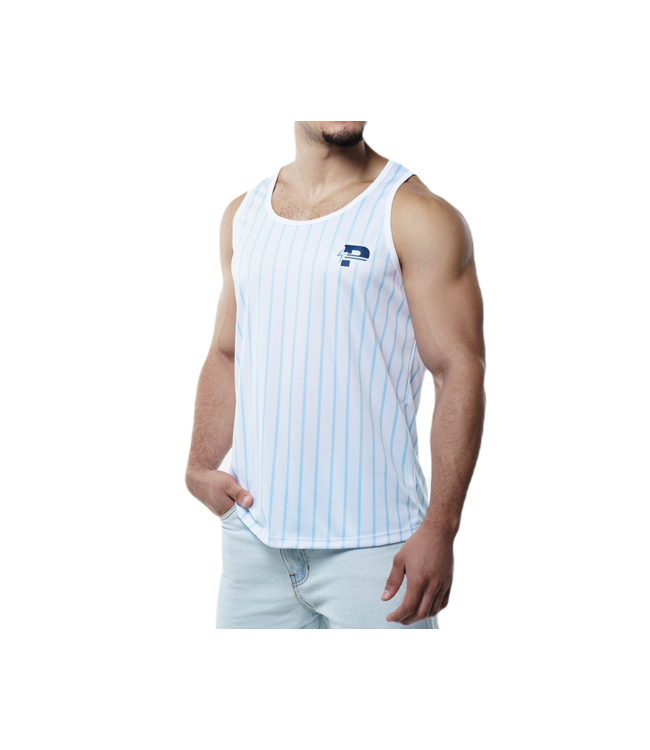 PUMP Sky Blue Striped Tank Top