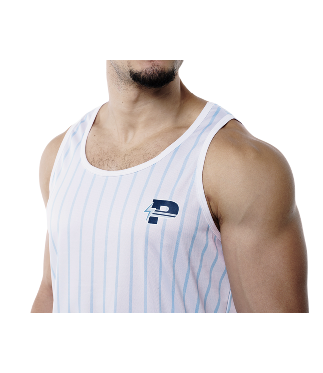 PUMP Sky Blue Striped Tank Top