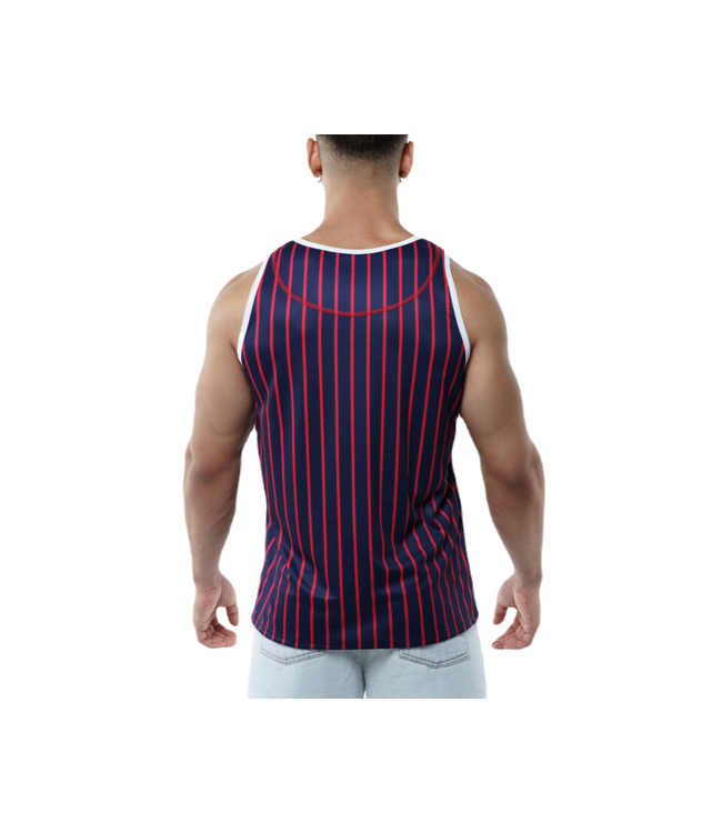 PUMP Navy Striped Tank Top