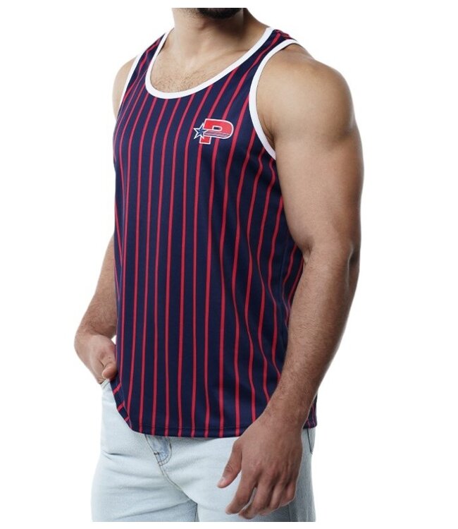PUMP Navy Striped Tank Top
